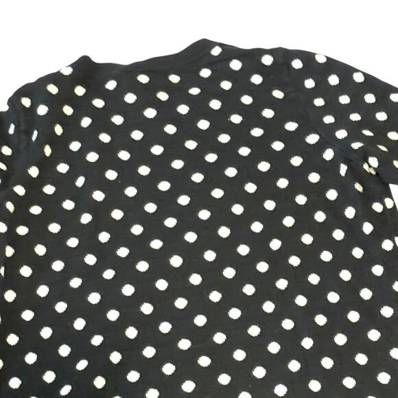 Ann Taylor Black/White Polka Dot Sweater - LP Large Petite - 3/4 Length Sleeves - Picture 6 of 11